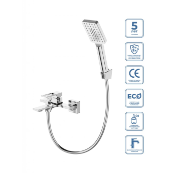 Смеситель для ванны и душа BELBAGNO LUCE LUC-VASM LUC-VASM-CRM хром